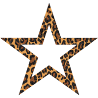Star shape Leopard pattern. Leopard spots pattern. Y2K Elements png