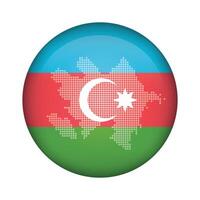 round icon with national flag of Azerbaijan and flag on white background vector