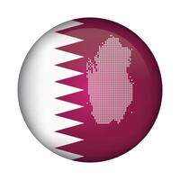 round icon with national flag of Qatar and flag on white background vector