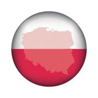 round icon with national flag of Poland and flag on white background vector