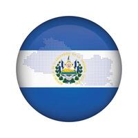 round icon with national flag of Salvador and flag on white background vector