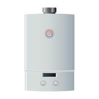 gas water heater boiler for heating water on a gray background vector
