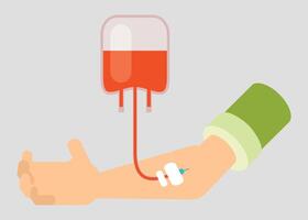 illustration of drip and blood transfusion on white background vector