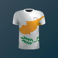T-shirt with national flag of Cyprus on dark background vector