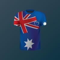 T-shirt with national flag of New Zeland on dark background vector