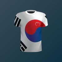 T-shirt with national flag of South Korea on dark background vector