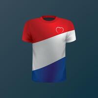 T-shirt with national flag of Netherlands on dark background vector