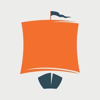 orange sailboat icon on white background vector