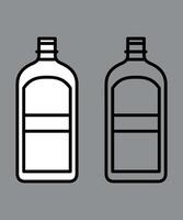 black alcoholic beverage bottle icon on grey background vector