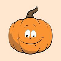stylized pumpkin with a smile for halloween on a white background vector