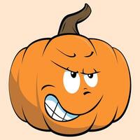 stylized pumpkin with face for halloween isolated on white background vector