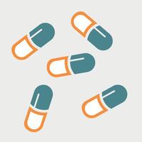 tablets pills medicines isolated on grey background vector