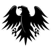 black and white icon eagle sign on white background vector