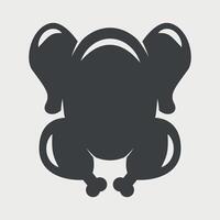 black and white chicken fillet icon on white background vector