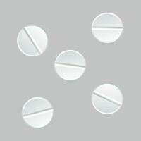 pillstablets pills medicines on grey background vector
