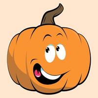 stylized pumpkin with face for halloween on white background vector