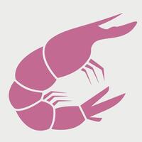 red sea shrimp icon on white background vector