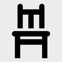 black and white icon of a stylized chair on a white background vector