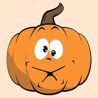 orange stylized pumpkin for halloween on white background vector