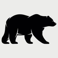 black and white icon of a bear sign on a white background vector