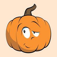 orange pumpkin with face for halloween on white background vector