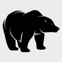 black and white icon of a bear sign iolated on a white background vector