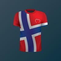 T-shirt with national flag of Norway on dark background vector