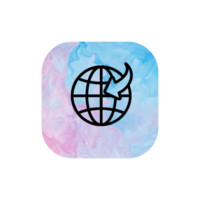 The icon for the app is a globe with a bird flying over it png