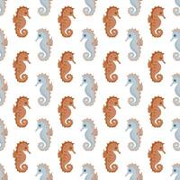 Seahorse seamless pattern, ocean pattern vector