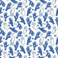 Palms seamless pattern, hands, magic pattern vector