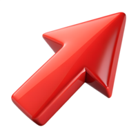 A vibrant, glossy red curved arrow, perfect for presentations, website design, or any project requiring a dynamic directional cue. png