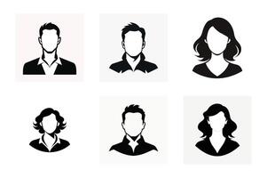 User icon set. Profile and people silhouette collection silhouete vector