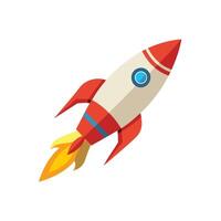 Spaceship icon in flat design. illustration. rocket flat vector