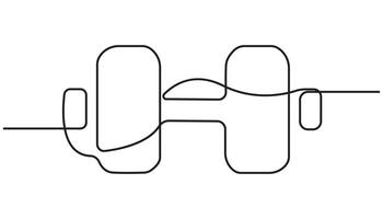 Dumbbell Continuous Line Illustration simple minimalist one lin design vector