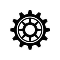 Gear icon silhouette Parameter or setting symbol. vector