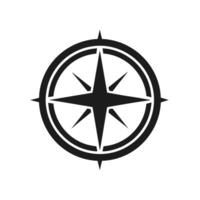 compass black silhouette isolated on white background simple vector