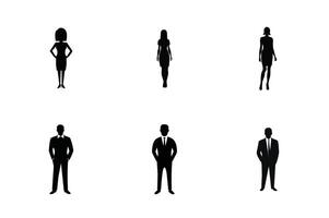 man and woman standing icon set simple vector