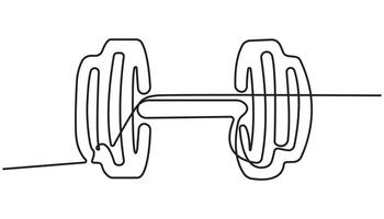 Dumbbell Continuous Line Illustration one line drawing vector