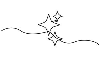 Star continuous one line drawing illustration simple art vector