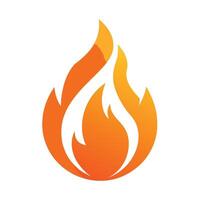 Bright orange flame icon illustration with vibrant yellow and red tones on a clean white background simple minimalist vector