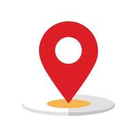Map pin flat design style modern icon, pointer minimal symbol, red location vector