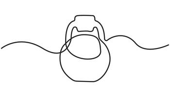 Continuous Line Drawing of Dumbbell Icon. Hand Drawn Symbol Illustration. fitness vector