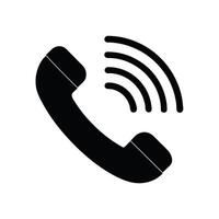Telephone icon in flat style isolated on white background. Call icon in the interface of an operating system silhouette vector