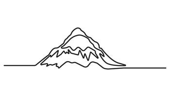Mountains landscape view. Continuous one line drawing. simple minimalist vector