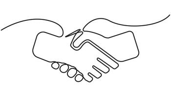 One Continuous Line Drawing of Strategic Partnership Icon. Single Line Illustration vector