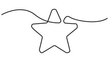Star continuous one line drawing illustration vector
