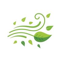 Blowing wind with flying leaves icon. . Sign for weather forecast. illustration. vector