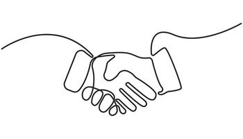 One Continuous Line Drawing of Strategic Partnership Icon. Single Line Illustration simple vector