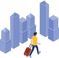 Landing and stepping into a new city vector