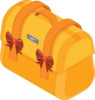 Yellow Satchel with Bows vector